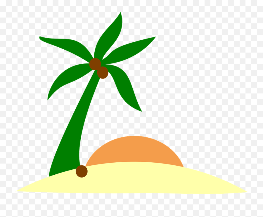 Sunset Clipart Plam Tree - Palm Tree Island Png High Island Palm Trees Png,Orange Tree Png