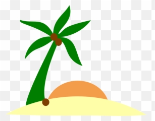 Sunset Clipart Plam Tree - Palm Tree Island Png High Island Palm Trees Png,Orange Tree Png