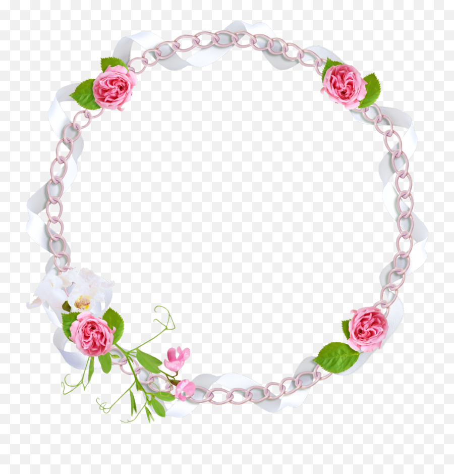 Download Free Frames Picture Pink Flower Border Hd - Flower Round Photo Frame Png,Icon Frames