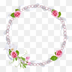 Download Free Frames Picture Pink Flower Border Hd - Round Photo png