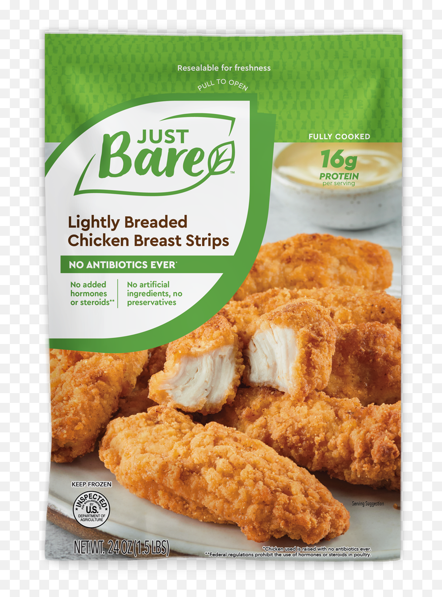 New Lightly Breaded Chicken Breast Strips - Just Bare Chicken Just Bare Chicken Tenders Png,Chicken Breast Icon