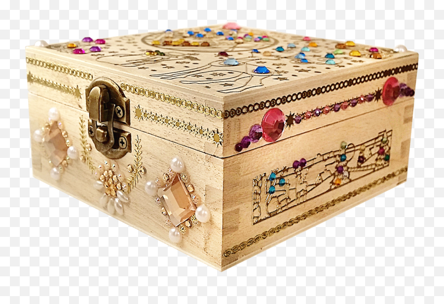 Download Attractive Square Shaped Hand Decorated Wooden Box - Wooden Box Png,Square Box Png
