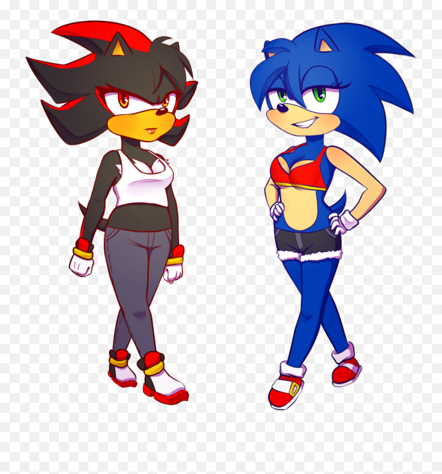 Fem Sonic And Shadow By Sonics - Tiddies Fur Affinity Dot Net Shadow Female Sonic X Png,Shadow The Hedgehog Png