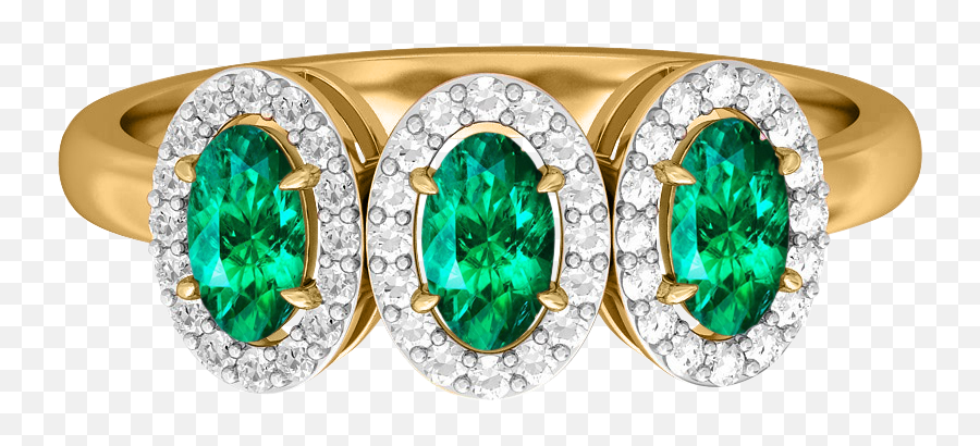 Treasure Box Garland Oval Original Emerald 18kt Yellow Gold - Engagement Ring Png,Garland Transparent