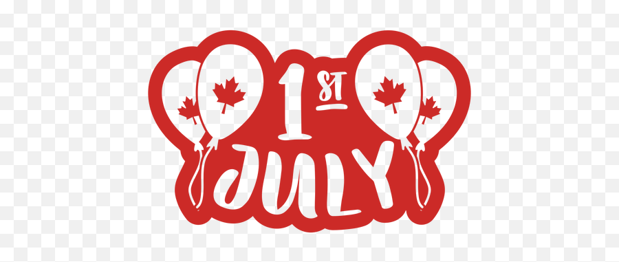 1st July Balloon Maple Leaf Badge Sticker - Transparent Png Illustration,July Png