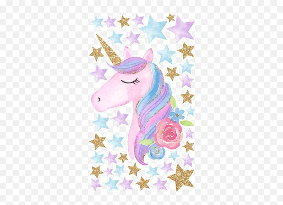 Cute Unicorn Star Wall Decal - Mane Png,Cute Unicorn Png