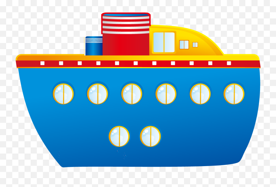 Download Cartoon Cruise Ship - Blue Boat Clip Art Png Image Caricatura ...