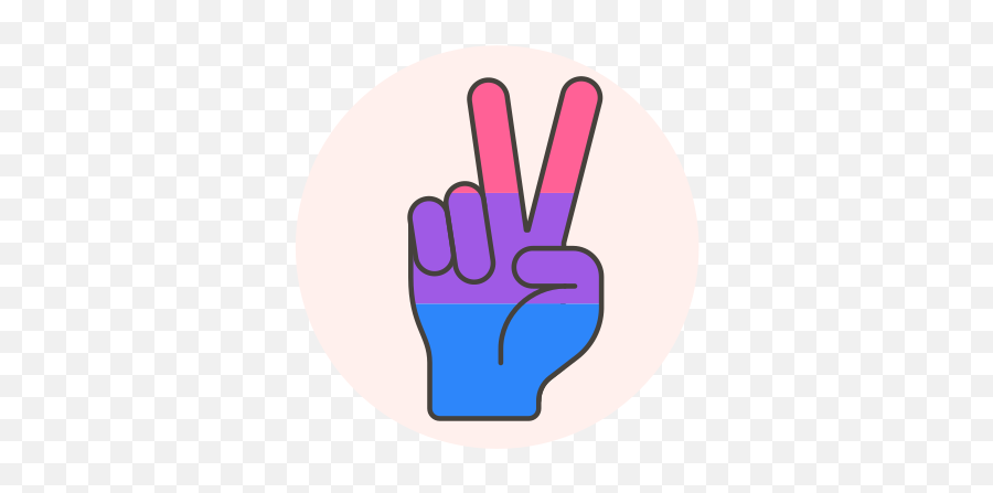 Bisexual Flag Hand Peace Free Icon Of Lgbt Illustrations - Lgbt Peace Sign Png,Peace Hand Sign Png