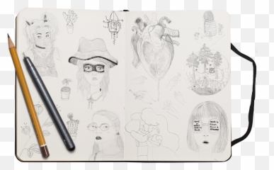 Download Hd Jpg Sketchbook - Drawing Transparent Png Image Mockup Paper With Pencil,Sketchbook Png
