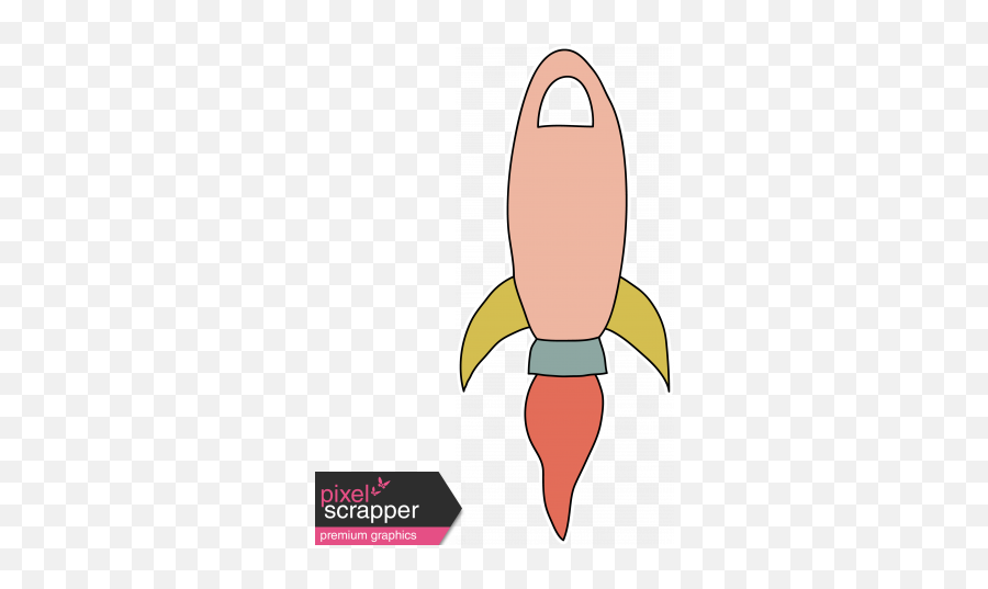 Outer Space Rocket Ship - Pink Graphic By Marisa Lerin Vertical Png,Rocket Ship Png
