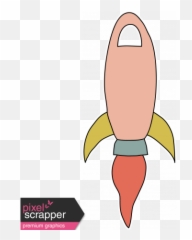 Outer Space Rocket Ship - Pink graphic by Marisa Lerin Vertical png