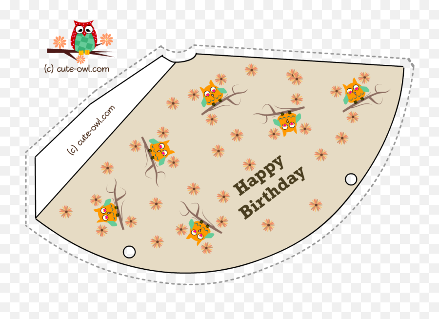 Download Birthday Party Hat Featuring Cute Orange Owl - Illustration Png,Happy Birthday Hat Png