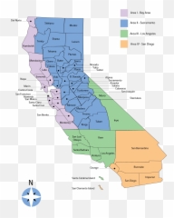 Contact Us - California Map By Region Png,California Map Png