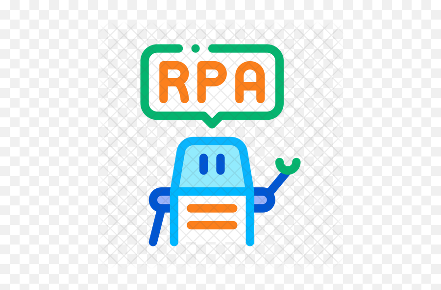 Rpa Robot Icon Of Colored Outline Style - Robotic Process Automation Icon Png,Robot Icon Png