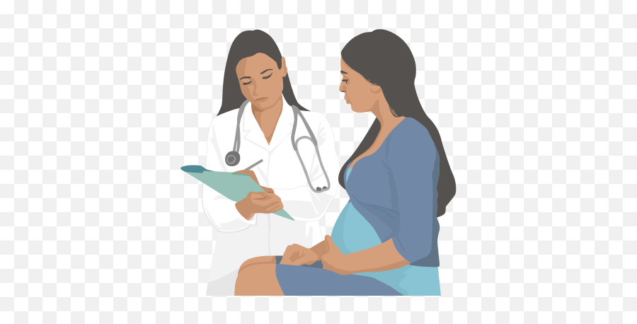 Pregnant Woman - Pregnant Woman With Doctor Cartoon Zika Virus Cuidados De Enfermagem Png,Pregnant Woman Png