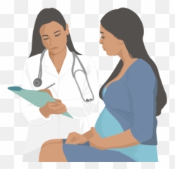 Pregnant Woman - With Doctor Cartoon Zika Virus Cuidados De Enfermagem png
