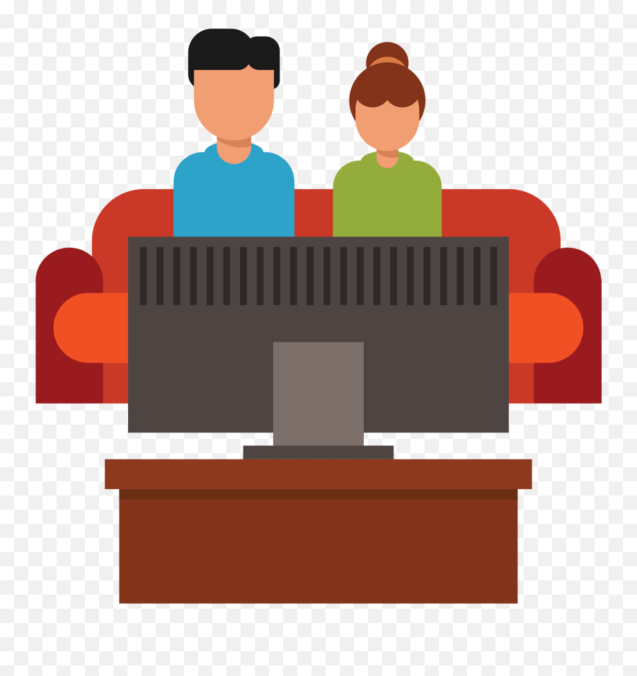 Man And Woman Watching Tv Clipart Free Download Transparent - Watching Tv About Typhoon Png,Tv Transparent Png