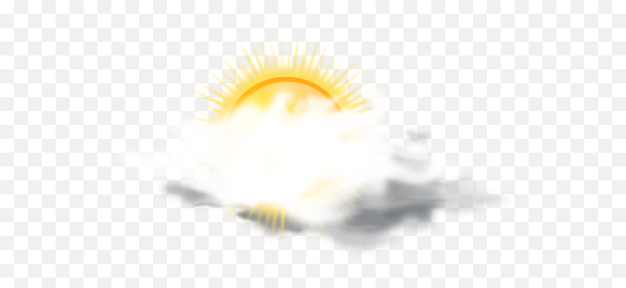 Partly Sunny Weather Icon Clip Art - Weather Forecast Cloudy Png,Partly Cloudy Weather Icon