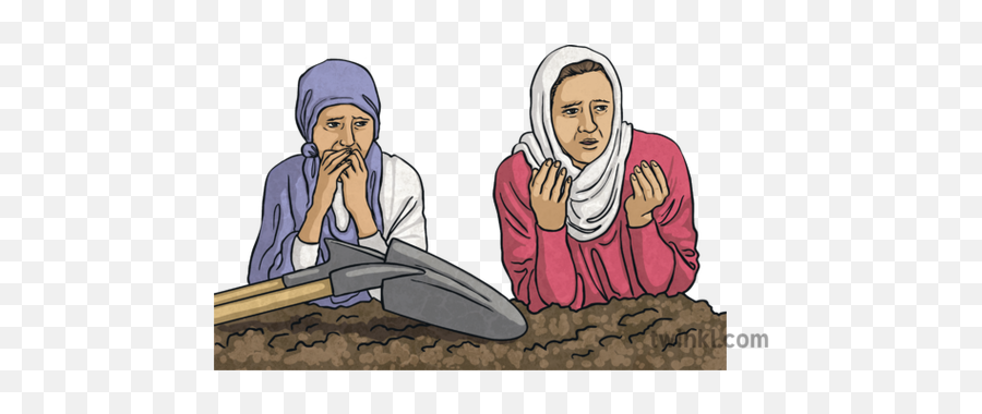 Women Praying And Mourning - Cartoon Png,Funeral Png