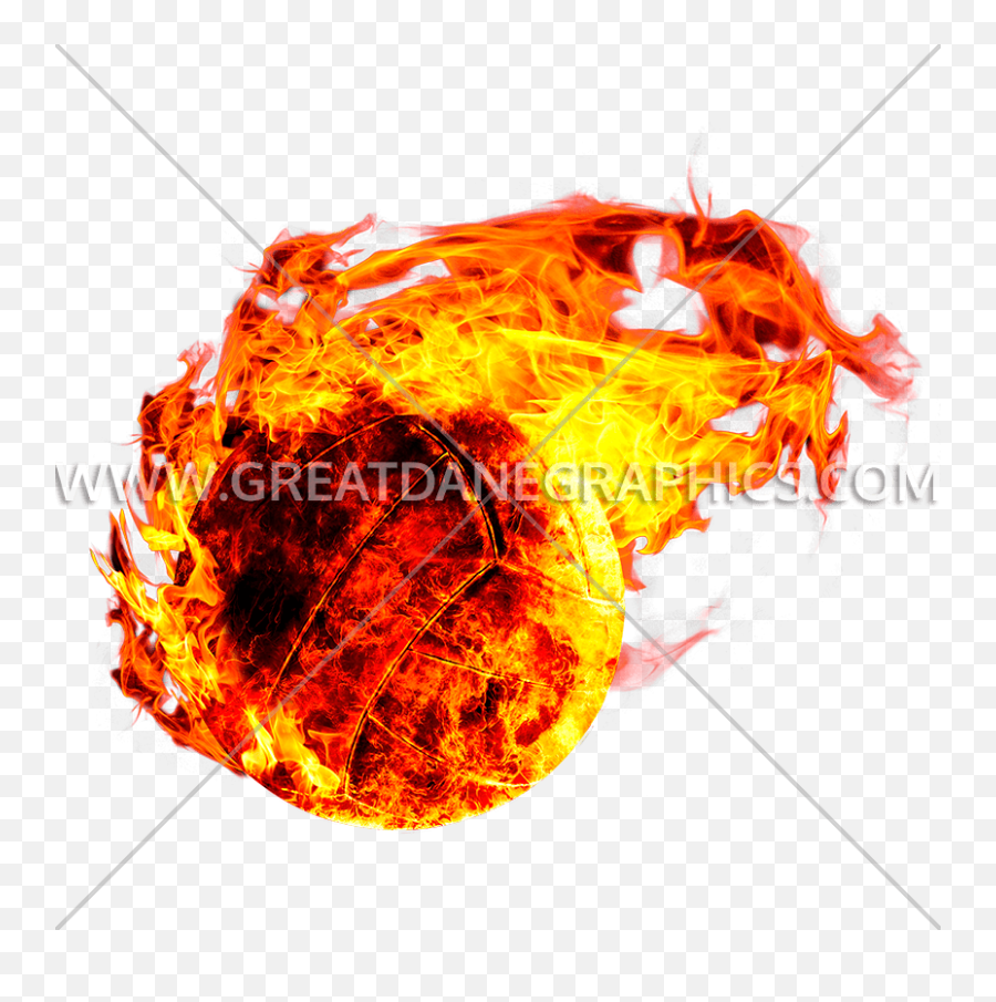 Fireball Volleyball Production Ready Artwork For T - Shirt Fireball Logo Design Vallyball Png,Volleyball Transparent Background