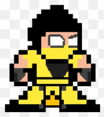 8 Bit Heart Png - Pixel Art Mortal Kombat Scorpion