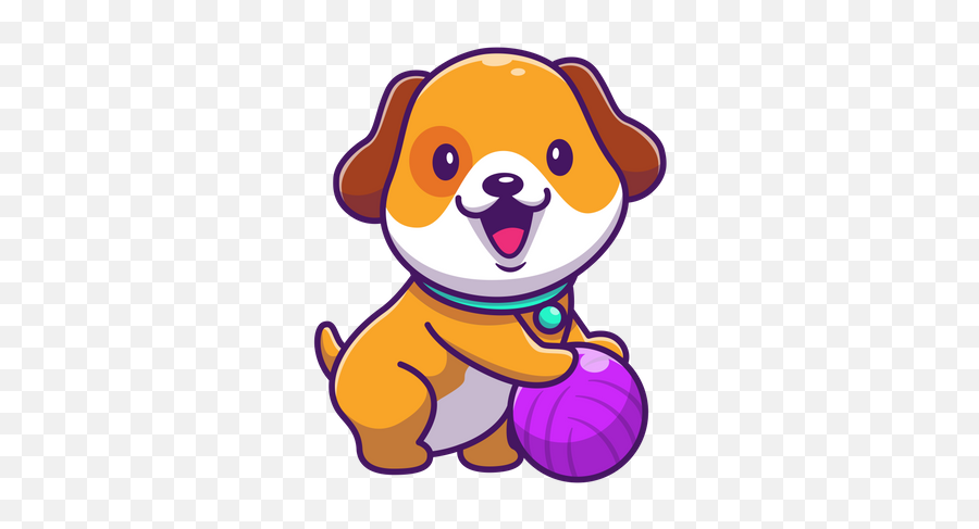 Best Premium Baby Dog Playing With Ball Illustration - Happy Png,Happy Sad Dog Png Icon