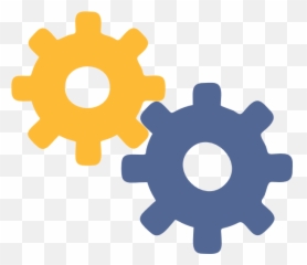 Gears Png Clipart Transparent - Full Size Blue And Yellow