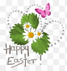 Download Picture Deco Text Transparent Happy With Bunny - Clip Art Religious Easter Free png