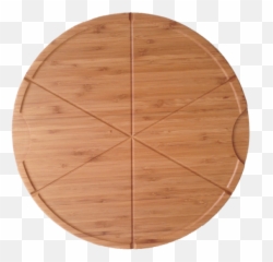 Round Bamboo Pizza Board - Wooden Plate Png