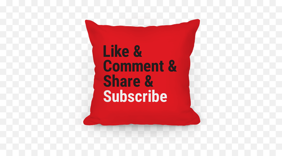 Throw Pillow - Like Share Subscribe Youtube Png,Like And Share Png