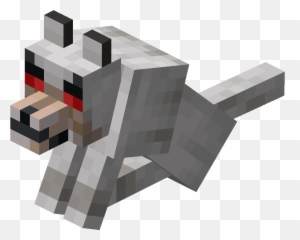 Sitting Angry Wolf - Minecraft Transparent Background png