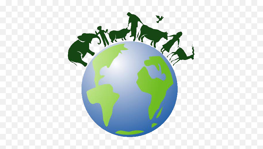 Download Vegan Peace - People Walking On Earth Png Image People And Animals On Earth,Earth Emoji Png
