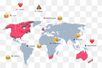 Download Most - used Emoji In Each Country World Map Full 1914 Blank png