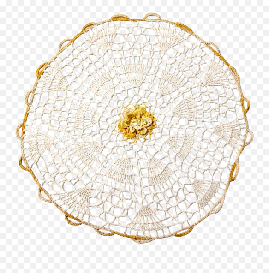 Vintage Crochet Table Doily - Doily Png,Doily Png