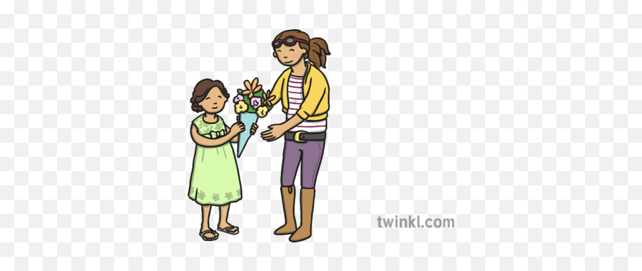 Giving Flowers - Twinkl Dates Black And White Png,Mothers Day Png