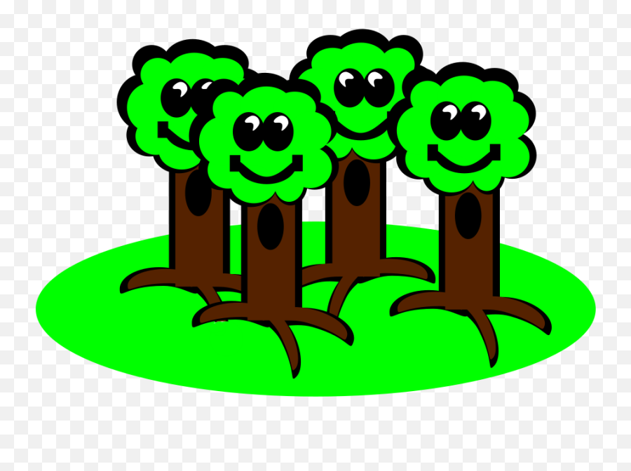 Trees Clipart Vector Clip Art Online - Happy Trees Clipart Png,Group Of Trees Png