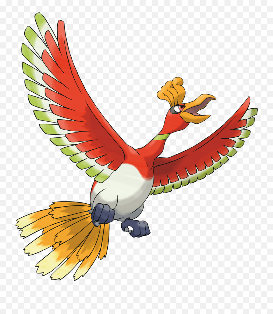 Ho - Oh 250 A Legend Says That Its Body Glows In Seven Legendary Pokemon Ho Oh Png,Moltres Png