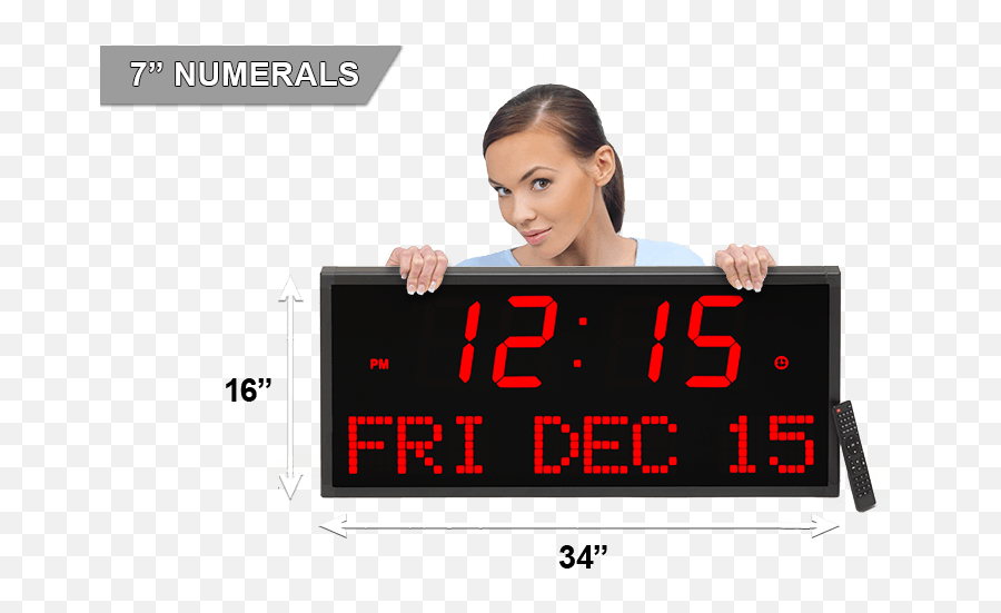 Giant 7 Numerals Led Digital Calendar Wall Clock With Remote Control