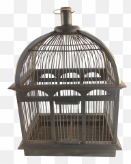 Vintage Blue Wood Bird Cage - png