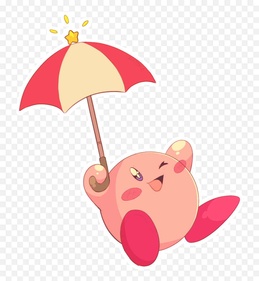 Kirby Patreon Sticker U2014 Weasyl - Umbrella Png,Kirby Transparent
