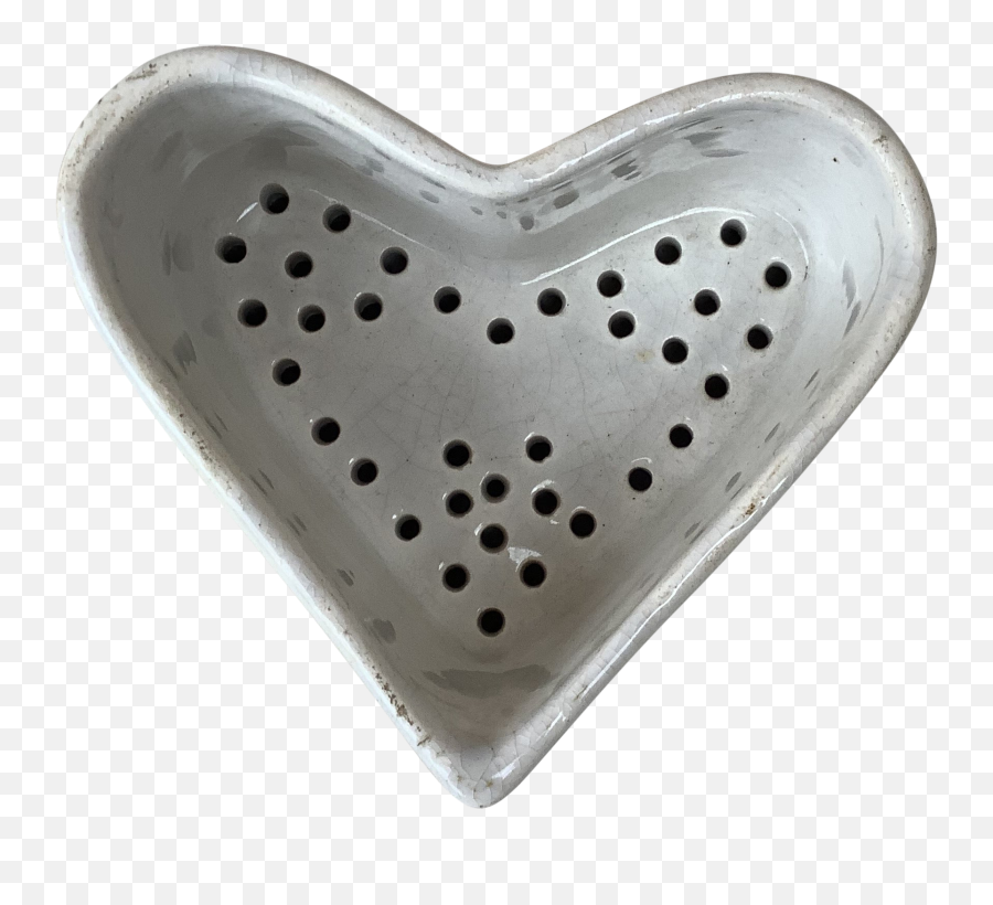 19th Century French White Heart Faience Cheese Mold Creil Et Montereau - Heart Png,White Heart Transparent