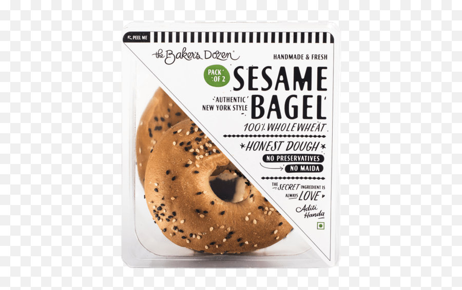 The Bakeru0027s Dozen 100 Whole Wheat Sesame Bagel 160g Pack Of 2 - Urban Platter Png,Bagel Png