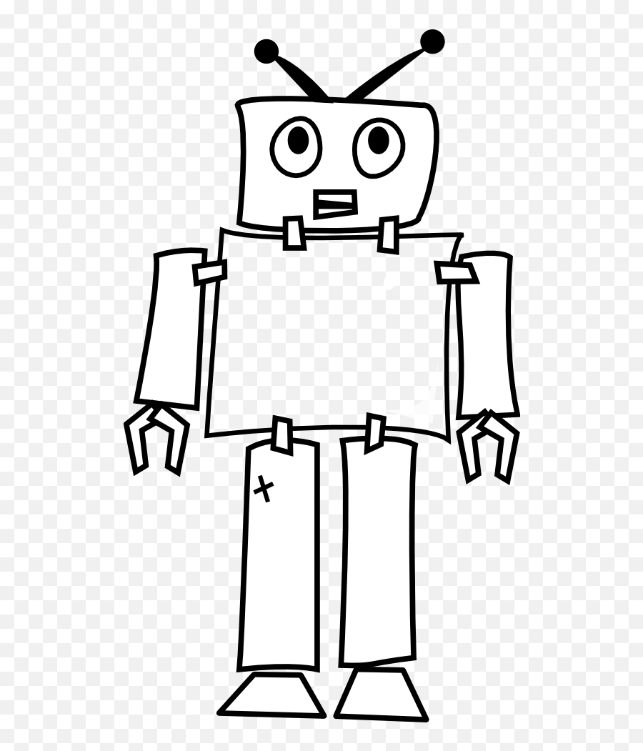 Geometry Clipart - Simple Drawing Of Robot 555x970 Png Robot Clipart Black And White,Robot Clipart Png