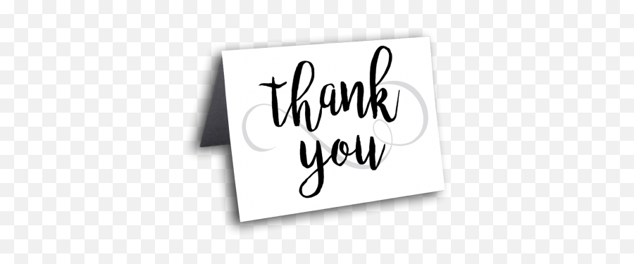 Calligraphy Thank You Card In Silver - Horizontal Png,Thank You Transparent Background