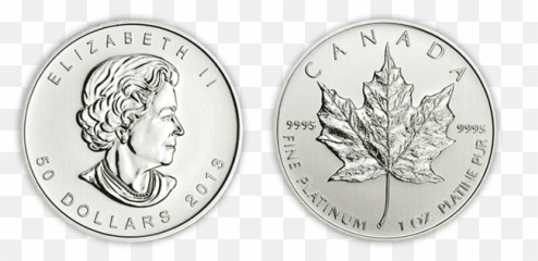 Download Hd Platinum Canadian Maple Leafs - Coins Singapore png
