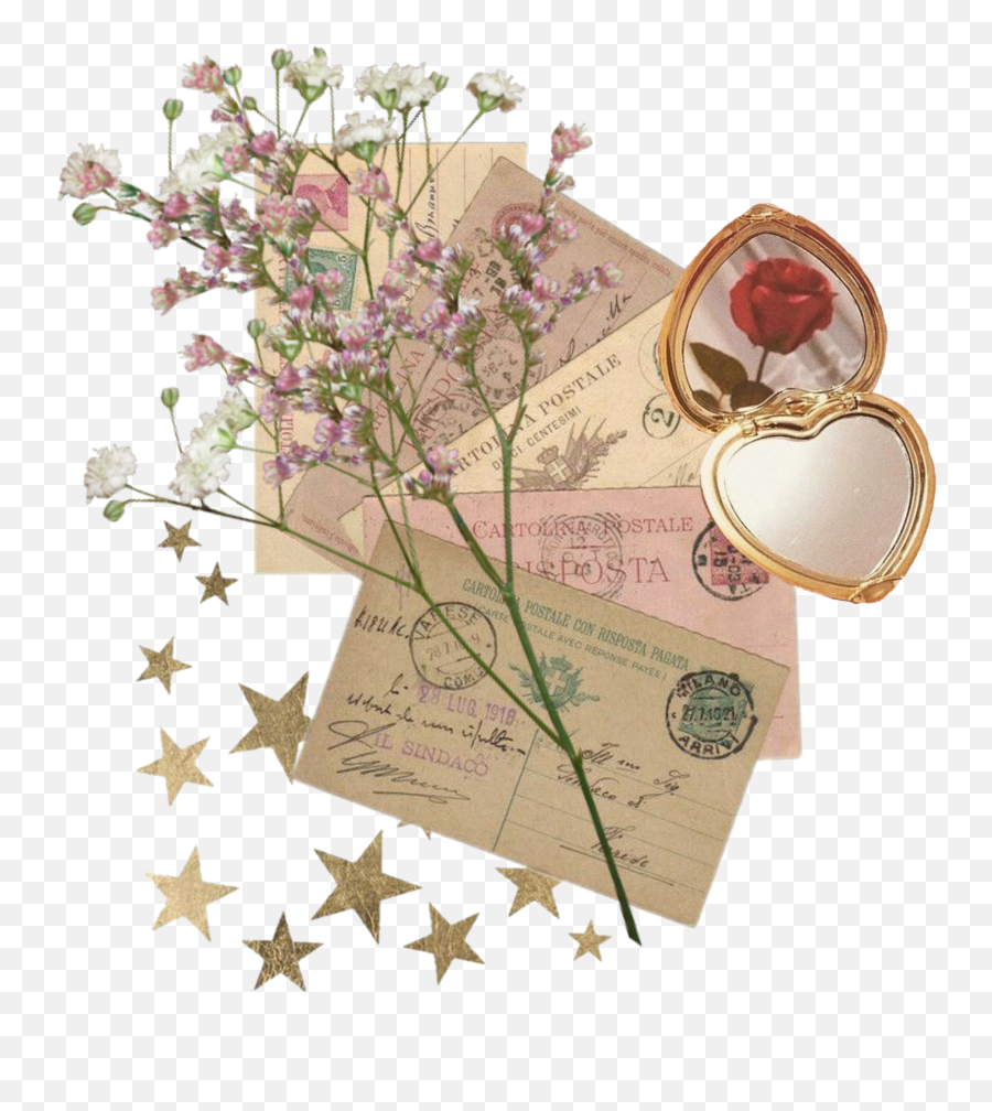 Vintage Flower Star Letter Sticker By Sarahsmum9 - Transparent Vintage Aesthetic Png,Vintage Floral Png