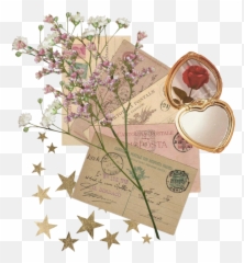 Vintage Flower Star Letter Sticker By Sarahsmum9 - Transparent Vintage Aesthetic Png