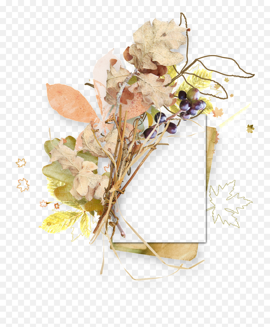 Download Autumn Leaf Border - Bouquet Png Image With No Dibujo De Flores Antiguas En Png,Autumn Leaves Border Png