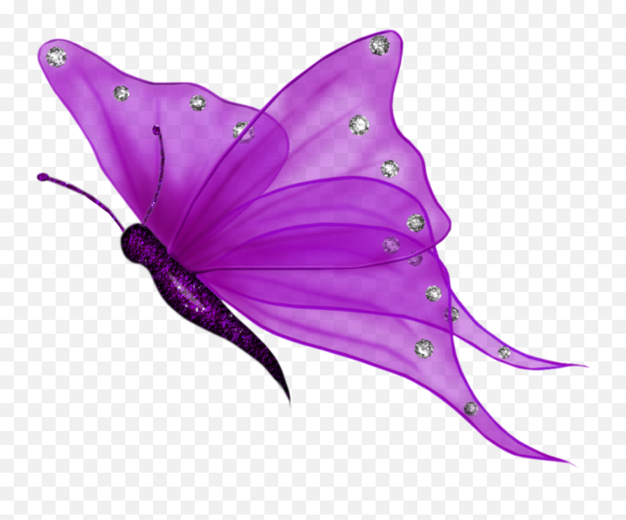Download Butterfly Purple Wings Silver - Clipart Purple Butterfly Png Peace,Butterfly Clipart Png