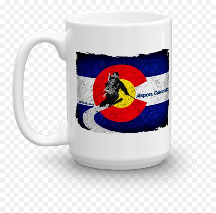 Colorado Flag Downhill Skiing Mug - Magic Mug Png,Colorado Flag Png